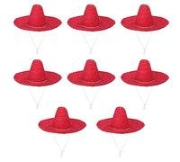 Boland - Sombrero Puebla, lot de 8 pièces, diamètre 49 cm, costume mexicain, chapeau de soleil, accessoires pour costumes de carnaval