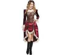 Boland verkleedpak Lady Steampunk dames brun / rouge Bruin G