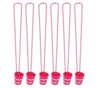 Boland - Verres à schnaps à porter autour du cou, lot de 6, mini-verres, verres à schnaps avec chaîne pour enterrement de vie de garçon ou de jeune fille