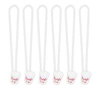 Boland - Verres à schnaps à porter autour du cou, lot de 6, mini-verres, verres à schnaps avec chaîne pour enterrement de vie de garçon ou de jeune fille