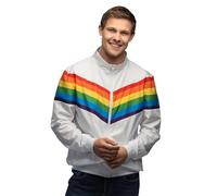 Boland - Veste d'entraînement Vintage Rainbow, costume pour hommes dans le style rétro pour une fête de carnaval ou une fête à thème