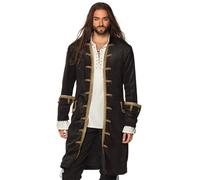 Boland Veste pirate 74178 pour homme – noir/or, costume de carnaval
