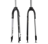 BOLANY Fourche VTT en Alliage D'Aluminium 1-1/8"Tube Droit sans Filetage Fourche Avant de Superlight 26/27.5/29" Pouces Frein À Disque Rigide Vélo en Accessoires De Vélo (Noir et Blanc, 29Pouces)