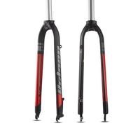 BOLANY Fourche VTT en Alliage D'Aluminium 1-1/8"Tube Droit sans Filetage Fourche Avant de Superlight 26/27.5/29" Pouces Frein À Disque Rigide Vélo en Accessoires De Vélo (Noir et Rouge, 29Pouces)