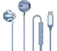 Bolaris, écouteurs semi-intra-auriculaires USB-C avec télécommande modèle Jupiter, bleu
