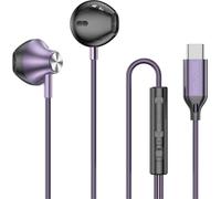 Bolaris, écouteurs semi-intra-auriculaires USB-C avec télécommande modèle Jupiter, violet