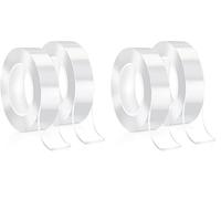 Bolatus 10m Ruban Adhésif Double Face Extra Fort Transparent, Double Face Réutilisable Lavable, Multifonctionnel Ruban adhésif Pour Tapis/Photo/Décoration (Lot de 2)