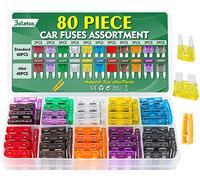 Bolatus 80 Pcs Fusible Voiture Standard et Mini Jeu de Fusibles Auto Mixte 2A 3A 5A 7.5A 10A 15A 20A 25A 30A 35A 40A avec Extracteur, Fusibles Plats pour Auto Moto Truck RV Camion