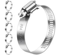 Bolatus Colliers de serrage 27-51mm, lot de 6 colliers de serrage en acier inoxydable 304 réglables, assortiment de colliers de serrage pour tuyau de piscine, tuyau de gaz domestique, tuyau de jardin