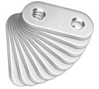 Bolatus Lot de 10 supports droits (40 x 16 x 2 mm) en acier inoxydable avec trous pour bois