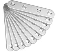 Bolatus Lot de 10 supports droits (80 x 16 x 2 mm) en acier inoxydable avec trous pour bois