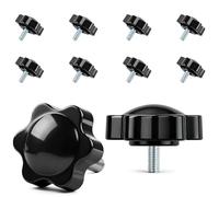 Bolatus Lot de 10 vis à poignée étoile - Vis moletées M5 x 10 mm - Vis avec poignée - Vis à tête étoile - Écrou à poignée étoile - Pour machine-outils, machines de serrage