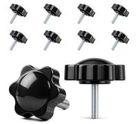 Bolatus Lot de 10 vis à poignée étoile - Vis moletées M5 x 20 mm - Vis avec poignée - Vis à tête étoile - Écrou à poignée étoile - Pour machine-outils, machines de serrage