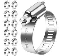 Bolatus Lot de 12 colliers de serrage 21-38 mm en acier inoxydable 304 - Colliers de serrage réglables pour tuyau de piscine, tuyau de gaz de maison, tuyau d'arrosage