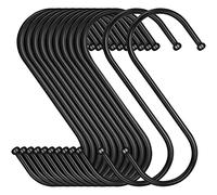 Bolatus Lot de 12 crochets en forme de S - Noir - 9 cm - Pour suspendre des pots et des poêles - Pour la cuisine, la salle de bain, la chambre à coucher, le jardin