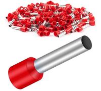 Bolatus Lot de 150 embouts de câble, 10 mm², 18 mm de long, en polypropylène, partiellement isolés, en cuivre étamé, rouge (10 mm² x 18 mm)