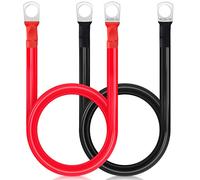Bolatus Lot de 2 câbles onduleurs de batterie - 1 m - 2 AWG/35 mm² - 12 V - câble de batterie rouge et noir - fils de batterie automobile avec bornes à anneau SC35-10 - fil flexible en cuivre pour