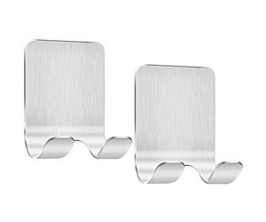 Bolatus Lot de 2 crochets En acier inoxydable - Autocollant - Pour le plafond de la salle de bain - Sans perçage