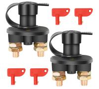 Bolatus Lot de 2 interrupteurs de batterie 12 V/24 V, interrupteur de coupure de batterie de voiture, interrupteur principal 2 pôles, interrupteur marche/arrêt 6 V pour véhicule, bateau, voiture