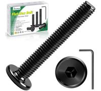 Bolatus Lot de 20 vis à tête plate à six pans creux M5 x 40 en acier inoxydable 304 avec clé Allen pour meubles, fauteuils de parking, appareils électriques, accessoires de moto, etc