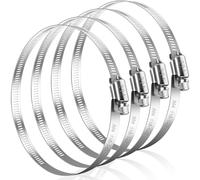 Bolatus Lot de 4 colliers de serrage 118-140 mm en acier inoxydable 304 - Colliers de serrage réglables pour tuyau de piscine, tuyau de ventilation, tuyau d'évacuation