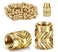 Bolatus Lot de 50 inserts filetés M5, écrous de fusion en laiton avec fer à souder, aide à la fusion, filetage moleté pour pièces en plastique, inserts filetés pour pièces d'imprimante 3D