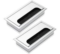 Bolatus Passe Cable - Lot de 2 passages de Cache Cable - en Aluminium, Organisateur de Gestion des câbles pour la Maison et Le Bureau - 160 x 80 mm