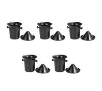 BOLAXHCA 5X Crachoir à Vin en Plastique Noir - Taille Standard avec Seau à Champagne en Entonnoir Noir