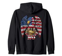 Bold American No Crown USA Pride Flag Patterned Eagle Lover Sweat à Capuche