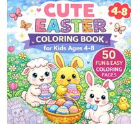 Bold and Easy Easter Coloring Book for Toddlers: 50 Jumbo and Simple Easter Designs for Kids Ages 4-8 | Big and Bold Outlines of Cute Bunnies, Chicks ... | 8.5 x 8.5 Square Easter Basket Stuffer