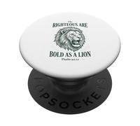 Bold as a Lion Christian Bible Psalm Verse PopSockets PopGrip Adhésif