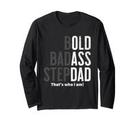 Bold Badass Step Dad Gag Funny Fête des Pères Marii Anniversaire Manche Longue