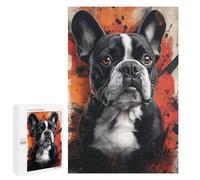 Bold Boston Terrier Art Print Puzzle 1000 Pièces Educa Jouet en Bois Cadeau Unique Décoration Intérieure Jeu Éducatif Challenge Toy Adultes Et Enfants À Partir De 14 Ans 1000 PCS