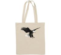 Bold Eagle Spreading Wings Sac fourre-tout en coton naturel Blanc