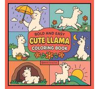 Bold & Easy Cute Llama Coloring Book: Fun & Relaxing Stress Relief Coloring