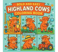 Bold & Easy Highland Cows Coloring Book: Cute & Fun Stress Relief Coloring