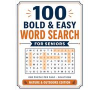 Bold & Easy Large Print Word Search for Seniors: 100 Nature & Outdoors Puzzles - One Puzzle Per Page with Solutions