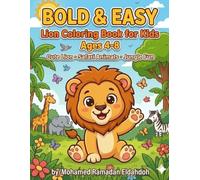 Bold & Easy Lion Coloring book for kids age4-8