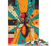 Bold Geometric Ant Print Unique Insect Art for Modern Homes Ant Illustration Puzzles 1000 Pieces Cadeau Unique Jeu Éducatif Challenge Toy À De Qualité Supérieure Peinture Art pour Adultes Et Enfant