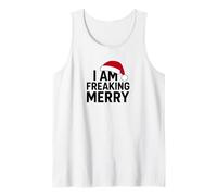 Bold I Am Freaking Merry Festive Humor Holiday Season Tee Débardeur