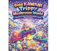 Bold Kawaii Trippy Mushroom World: Coloring Book for Adults Featuring Cute Psychedelic Fungi and Whimsical Creatures