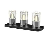 BOLD Kristy lot de 3 lampes de table décoratives LED sans fil (variateur continu, 2200-3000K, bases de charge + câbles USB, jusqu’à 10 h) Chrome
