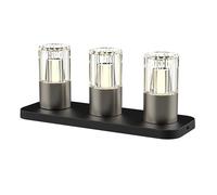 BOLD Kristy lot de 3 lampes de table décoratives LED sans fil (variateur continu, 2200-3000K blanc chaud, bases de charge + câbles USB, jusqu’à 10 h) Nickel brossé