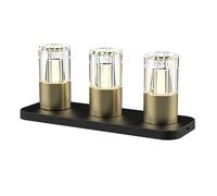 BOLD Kristy lot de 3 lampes de table décoratives LED sans fil (variateur continu, 2200-3000K blanc chaud, bases de charge + câbles USB, jusqu’à 10 h) Laiton brossé