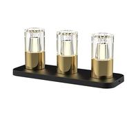 BOLD Kristy lot de 3 lampes de table décoratives LED sans fil (variateur continu, 2200-3000K blanc chaud, bases de charge + câbles USB, jusqu’à 10 h) Doré