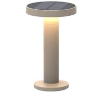 BOLD Lampe de Table LED Solaire pour Intérieur et Extérieur, Variateur Tactile, Jusqu’à 6 Heures d’Autonomie, IP44, Recharge Solaire et USB, Câble USB-A vers USB-C de 1 m Inclus, Sable Mat