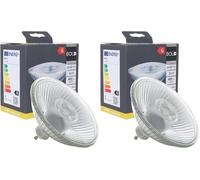 BOLD Lighting QPAR 111 (ES 111) LED GU10 Ampoule à réflecteur (425 lumens | Intensité variable | 6,5 W équivalent à 40 W | 2700 K blanc chaud | 15 000 heures d'autonomie), aluminium (Lot de 2)
