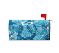 Bold Line Couverture magnétique pour boîte aux lettres Motif feuille de géranium Cyan 52,8 x 64,5 cm