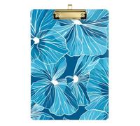 Bold Line Porte-bloc feuille de géranium bleu cyan A4 presse-papiers transparent thérapeutique pour conducteur de camion de football Taille 9 x 12