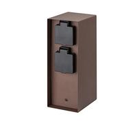BOLD Orio Prise extérieure de Jardin (Colonne de Prises) avec Distributeur de Prises Quadruple en Aspect Rouille (IP44 Outdoor Energie-Säule | jusqu'à 3680 Watts | anguleux | 23 x 12 x 8,5 cm)
